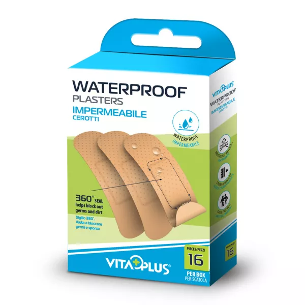 Plasturi impermeabili, 72x19 mm, 16 bucati, VP61211, Vita Plus