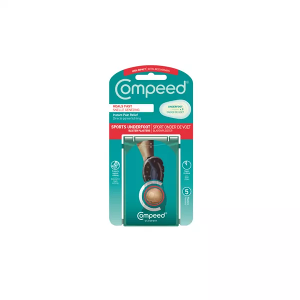 Plasturi sport pentru basicile de pe talpa, 5 bucati, Compeed
