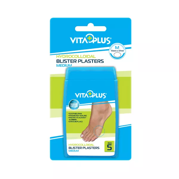 Plasturi Vita Plus cu hydrocoloid pentru bataturi, 55x37 mm, 5 bucati