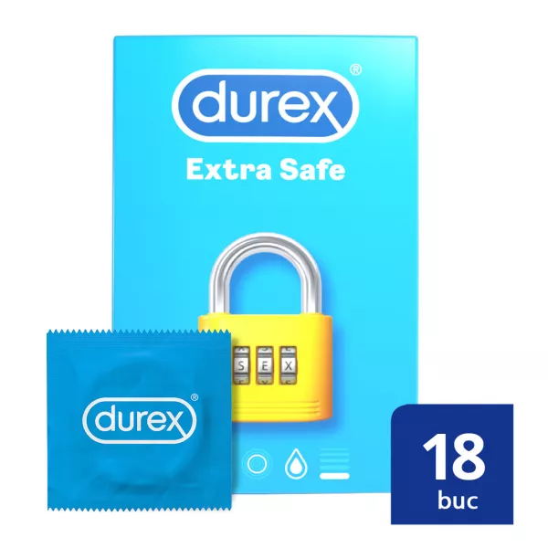 Prezervative Extra Safe, 18 bucati, Durex