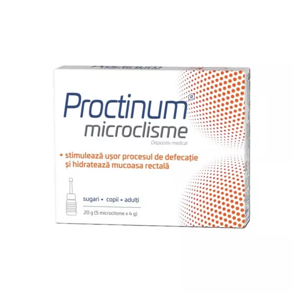 Proctinum microclisme 0+ ani, 5 unidoze, 4 g, Zdrovit