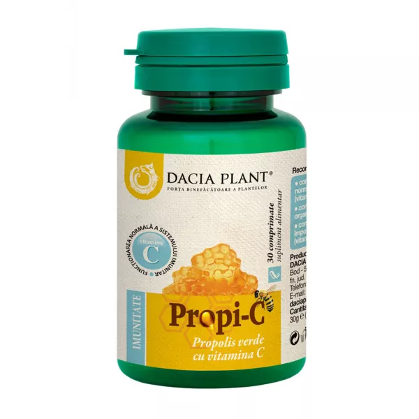 Propolis verde cu Vitamina C Propi-C, 30 comprimate, Dacia Plant