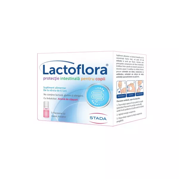 Protector intestinal pentru copii, Lactoflora, 5x7 ml, Stada