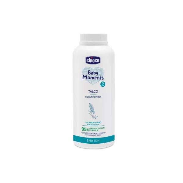Pudra de talc dermatologica din amidon de orez Baby Moments Baby Skin 10397-9, 0 luni+, 150 g, Chicco