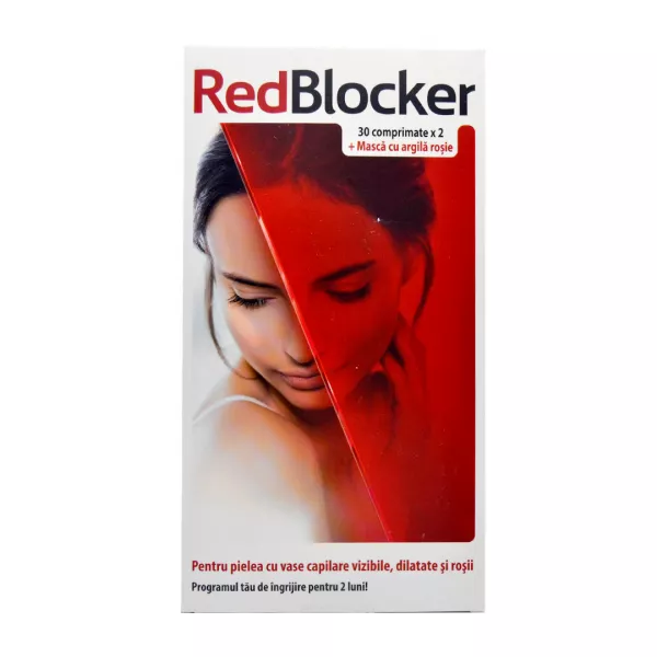 RedBlocker, 30 comprimate filmate, Aflofarm + Masca cu argila rosie