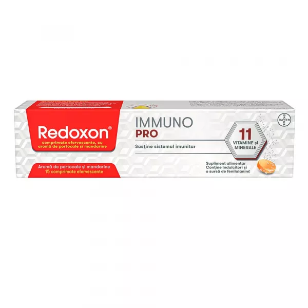 Redoxon Immuno Pro, 1000 mg, 15 comprimate efervescente, Bayer