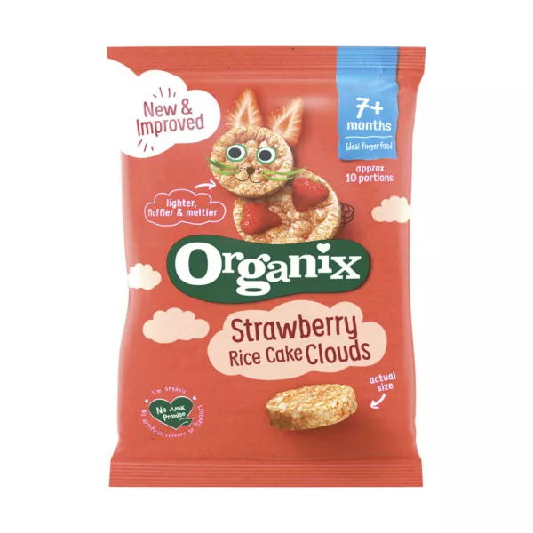 Rondele ecologice, , din orez cu capsuni, de la 7 luni, 40 g, Organix
