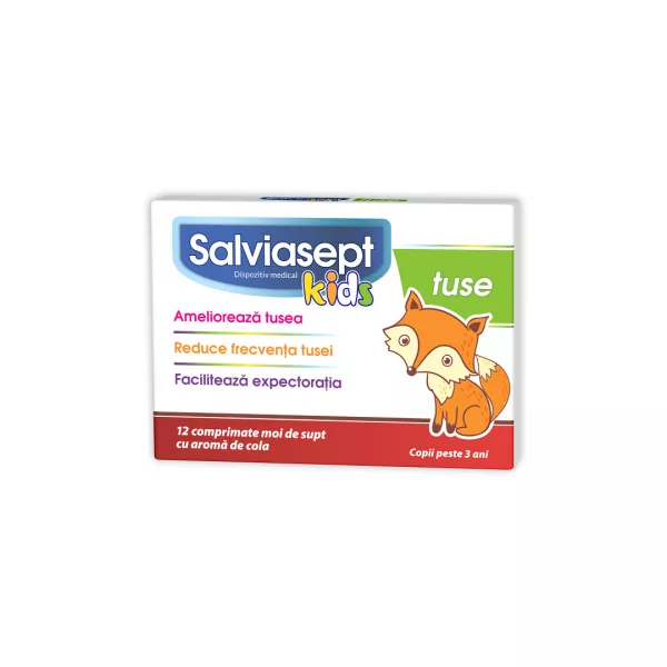 Salviasept Kids Tuse, 12 comprimate, Zdrovit
