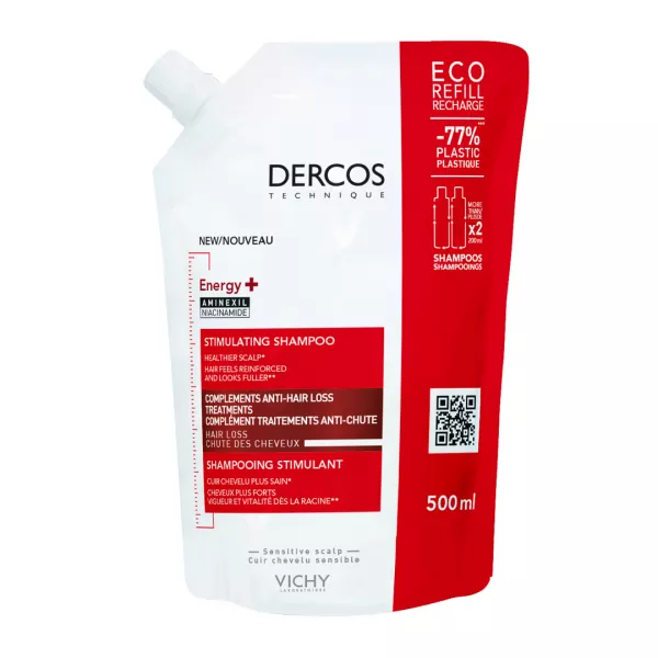 Sampon eco cu actiune energizanta Dercos Energy+, 500 ml, Vichy