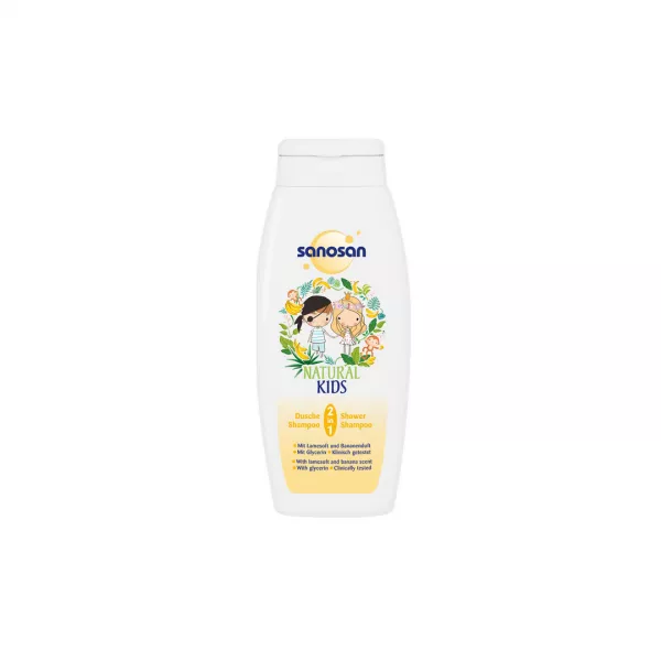 Sampon si gel de dus 2 in 1, cu aroma de banane, 250 ml, Sanosan Kids