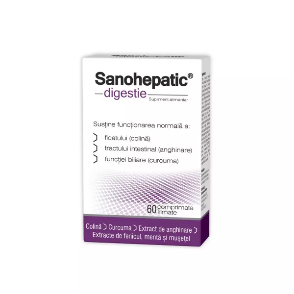 Sanohepatic DIGESTIE, 60 comprimate, Zdrovit