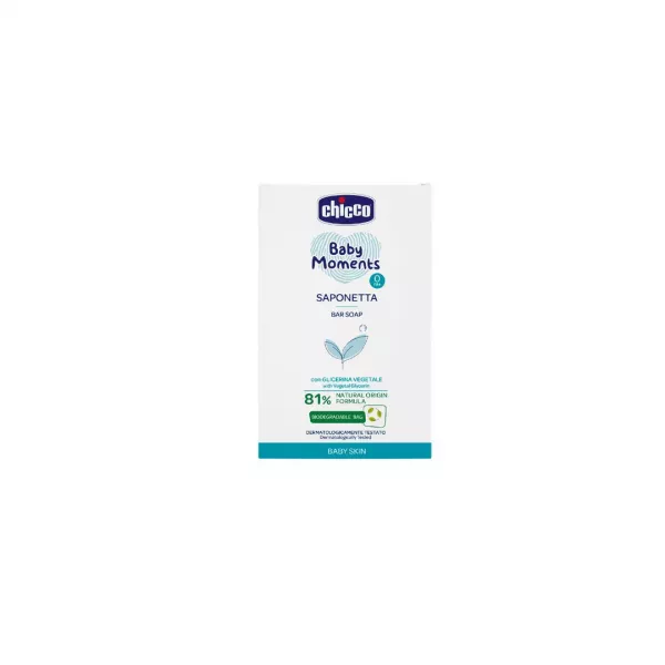 Sapun solid Baby Moments Skin, 0 luni+, 100 g, Chicco