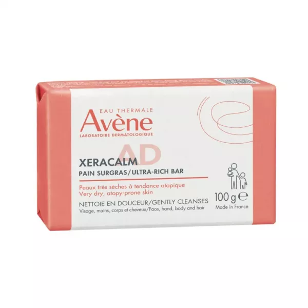 Sapun solid relipidant pentru pielea foarte uscata predispusa la eczema atopica si mancarimi XeraCalm AD, 100 g, Avene