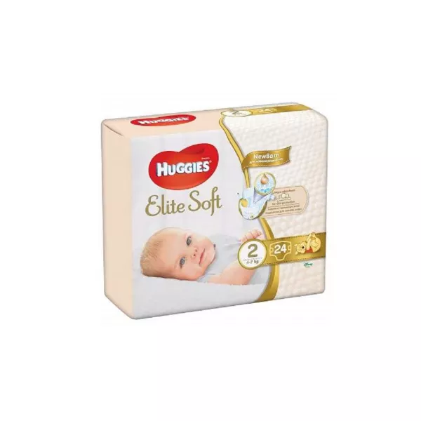 Scutece Elite Soft nr 2, 4-6kg, 24 buc, Huggies