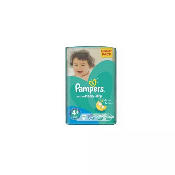 Scutece Pampers Active Baby Dry, 4+, 9 - 16 kg, 70 bucati