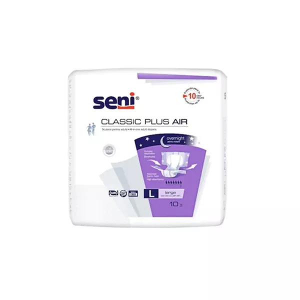 Scutece pentru adulti Classic Plus Air Large, 10 bucati, Seni