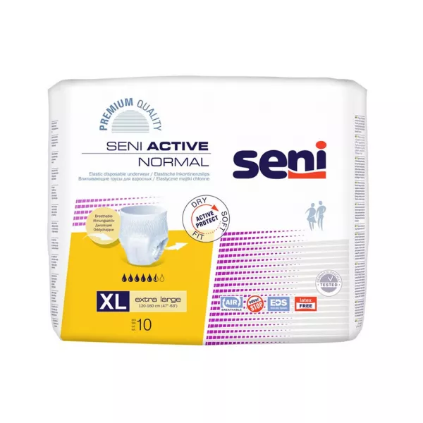 Scutece pentru adulti tip chilot Seni Active Normal pull up, marime XL, 10 bucati