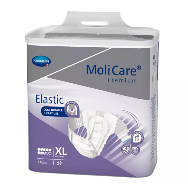 Scutece pentru incontinenta MoliCare Premium Elastic 8 picaturi, marime XL, 14 bucati, Hartmann