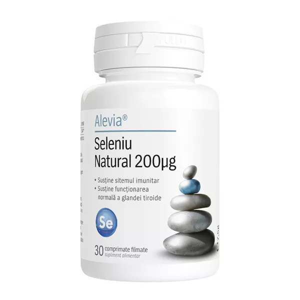 Seleniu natural, 200 mcg, 30 capsule, Alevia