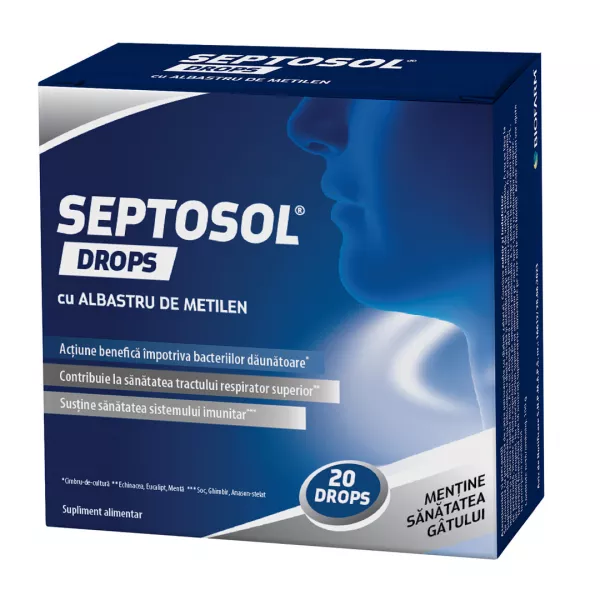 Septosol cu albastru de metilen, 20 dropsuri, Biofarm