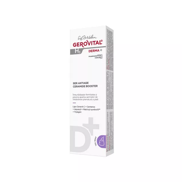 Ser antirid cu Ceramide Booster H3 Derma+, 15 ml, Gerovital
