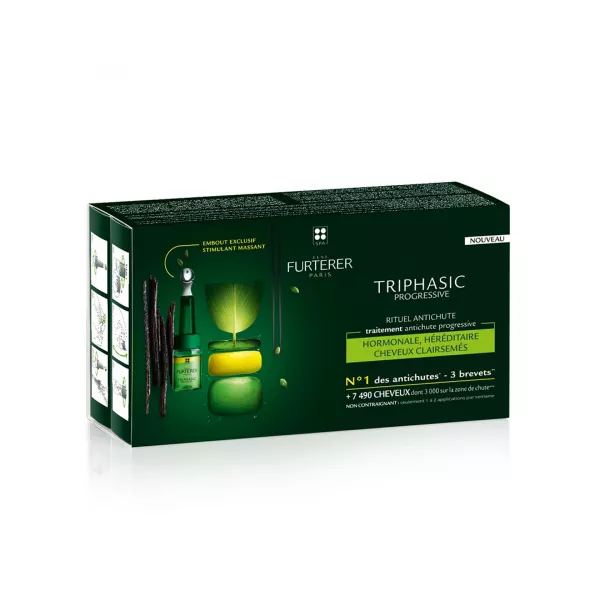 Ser impotriva caderii parului VHT Triphasic Progressive, 8 flacoane, Rene Furterer