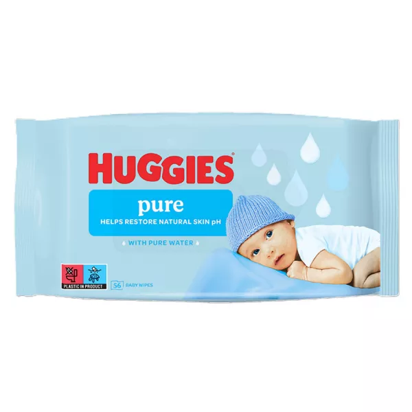 Servetele umede pentru copii Pure, 56 bucati, Huggies