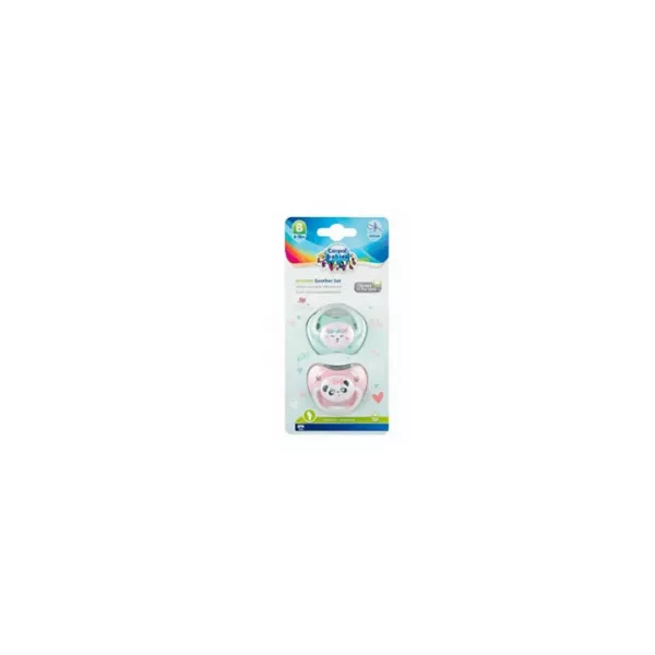 Set 2 suzete din silicon, 23/921, verde-roz, Canpol