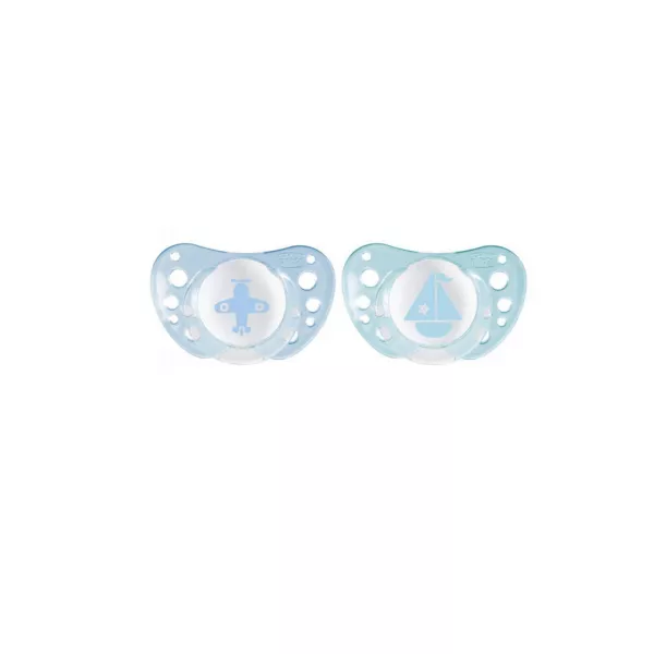 Set 2 suzete Physio Air, silicon, baiat,  0-6 luni+, Chicco