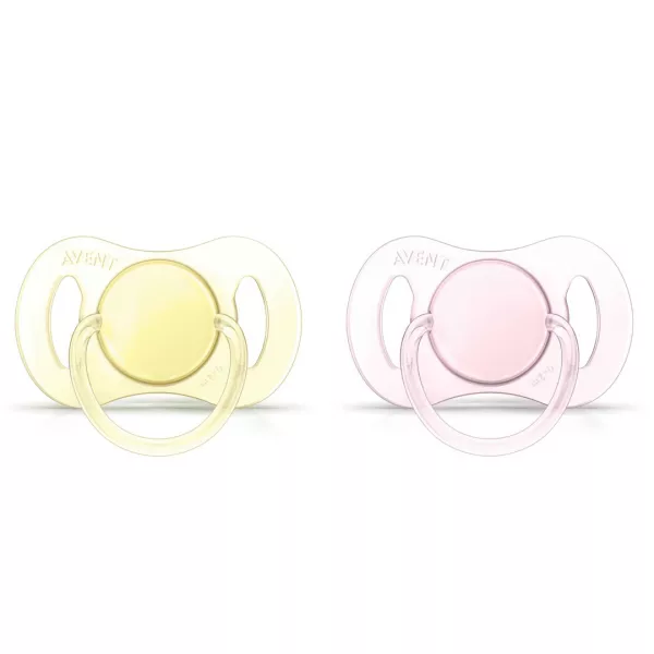 Set suzete fara BPA, 0-2 luni, Roz/Galben, SCF151/02, 2 bucati, Philips Avent