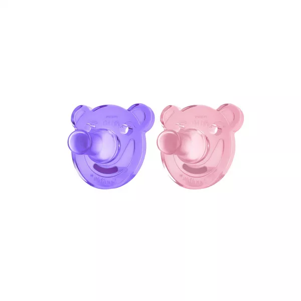 Set suzete Soothie, ortodontica si fara BPA, 0 - 3 luni roz-albastru, 2 bucati, SCF194/02, Philips Avent