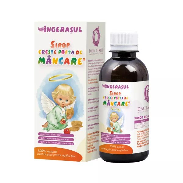 Sirop creste pofta de mancare Ingerasul, 200 ml, Dacia Plant