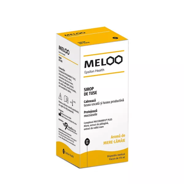 Sirop de tuse cu aroma de miere si lamaie Meloo, 175 ml, Epsilon Health