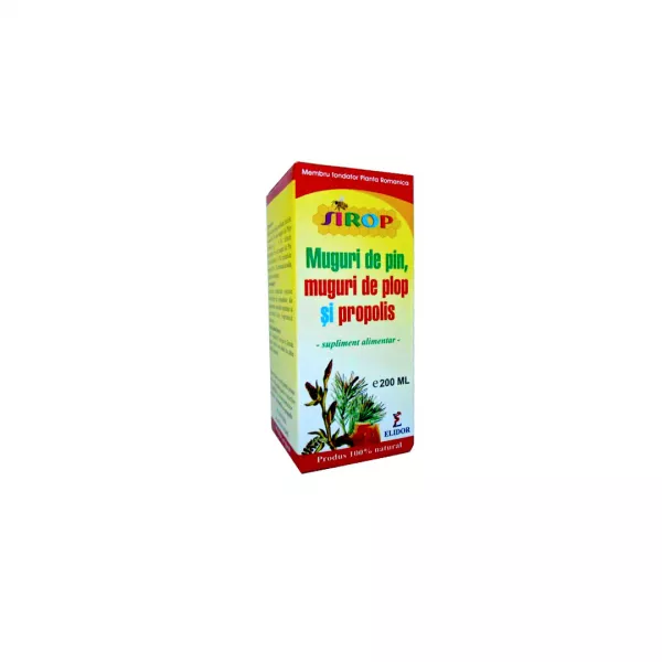 Sirop muguri pin plop si propolis, 200 ml, Elidor