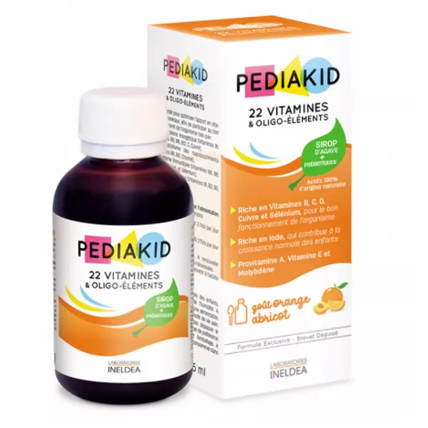 Sirop Pediakid 22 vitamines & oligoelements, 125 ml, Laboratories Ineldea