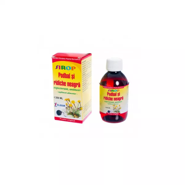 Sirop podbal ridiche neagra, 200 ml, Elidor