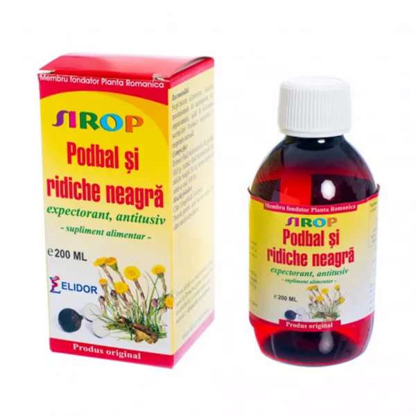 Sirop Podbal si Ridiche Neagra, 200 ml, Elidor