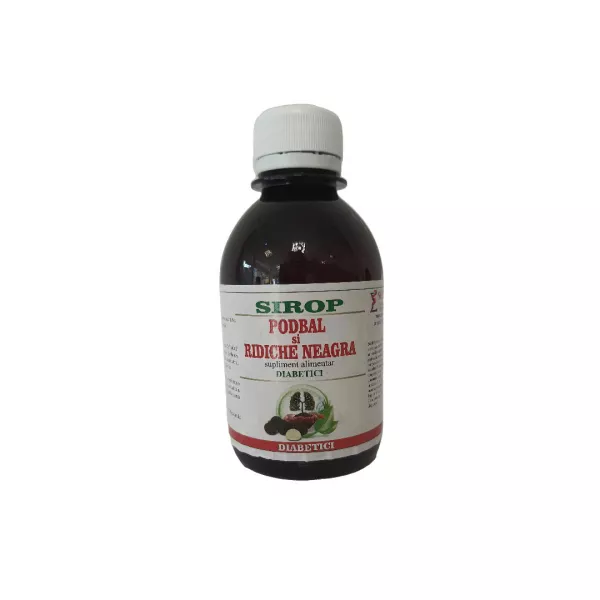 Sirop podbal si ridiche neagra pentru diabetici, 200 ml, Elidor