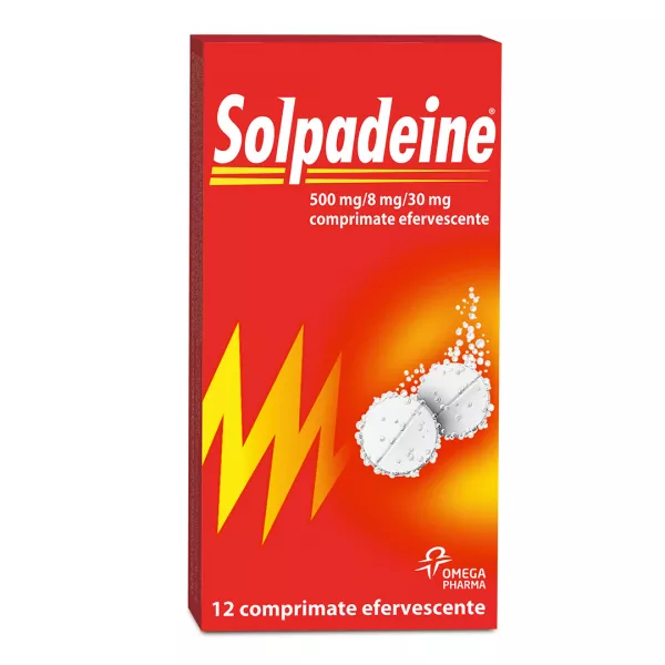 Solpadeine, 500 mg/8 mg/30 mg, 12 comprimate efervescente, Omega Pharma
