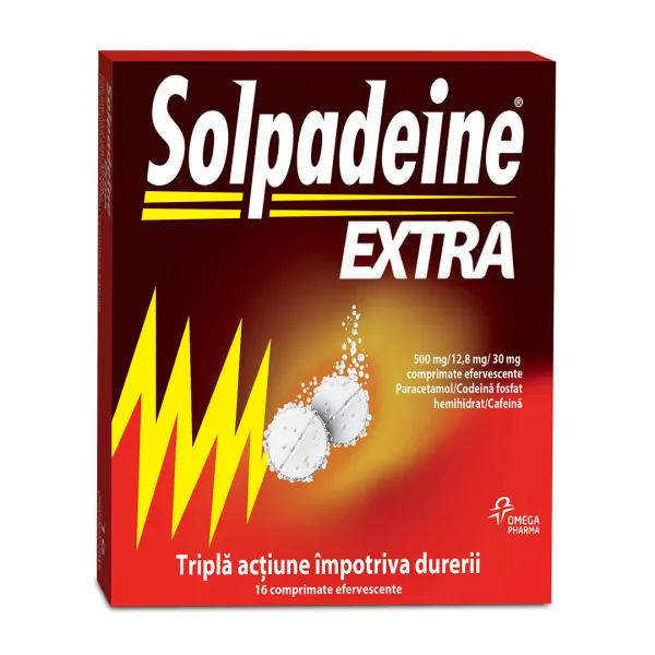 Solpadeine Extra, 16 comprimate efervescente, Omega Pharma