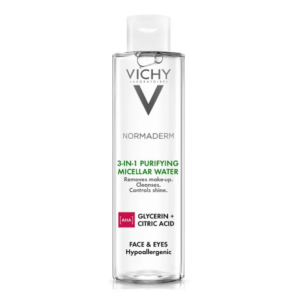 Apa micelara pentru demachierea tenului sensibil, gras sau cu tendinta acneica Normaderm, 200 ml, Vichy