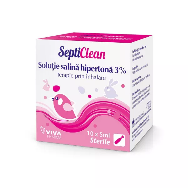 Solutie salina hipertona 3% SeptiClean, 10 x 5 ml, Viva Pharma