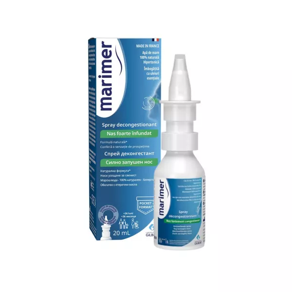 Spray nazal hipertonic cu uleiuri esentiale Marimer, 20 ml, Gilbert