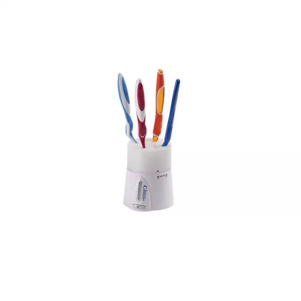 Sterilizator UV pentru periute de dinti Innoliving INN-902, 4 periute, Lampa UV, baterii, alb