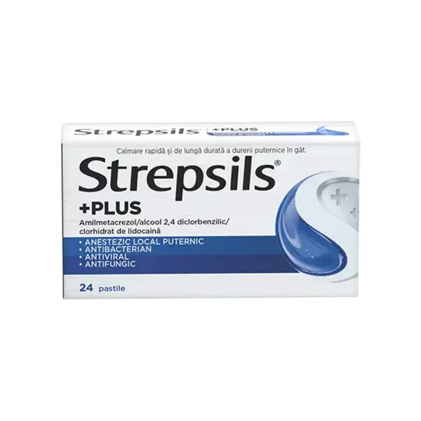 Strepsils Plus, 24 comprimate, Reckitt Benckiser Healthcare
