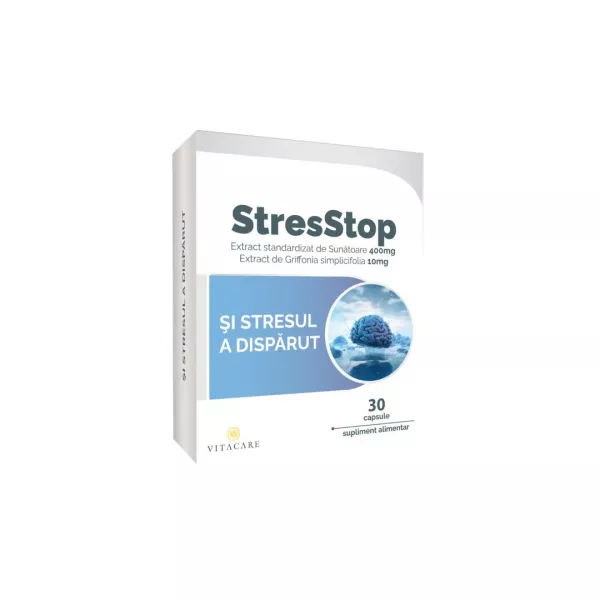 StresStop supliment pentru calmare si insomnie, 30 capsule, Vitacare