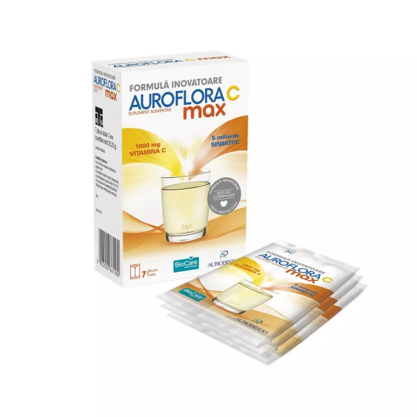 Supliment alimentar Auroflora C Max, 7 plicuri T-win