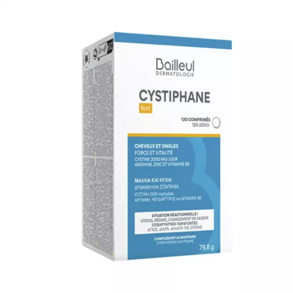 Supliment alimentar Cystiphane forte pentru par si unghii, 120 comprimate, Biorga