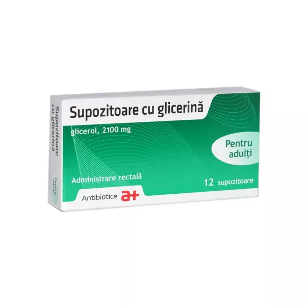 Supozitoare cu glicerina pentru adulti, 2100mg, 12 supozitoare