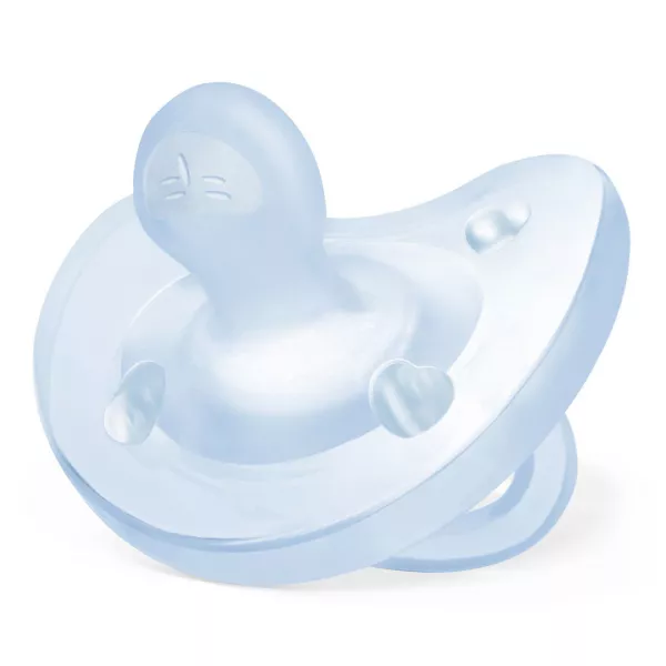 Suzeta anatomica din silicon PhysioSoft, 0-6 luni, Bleu, Chicco